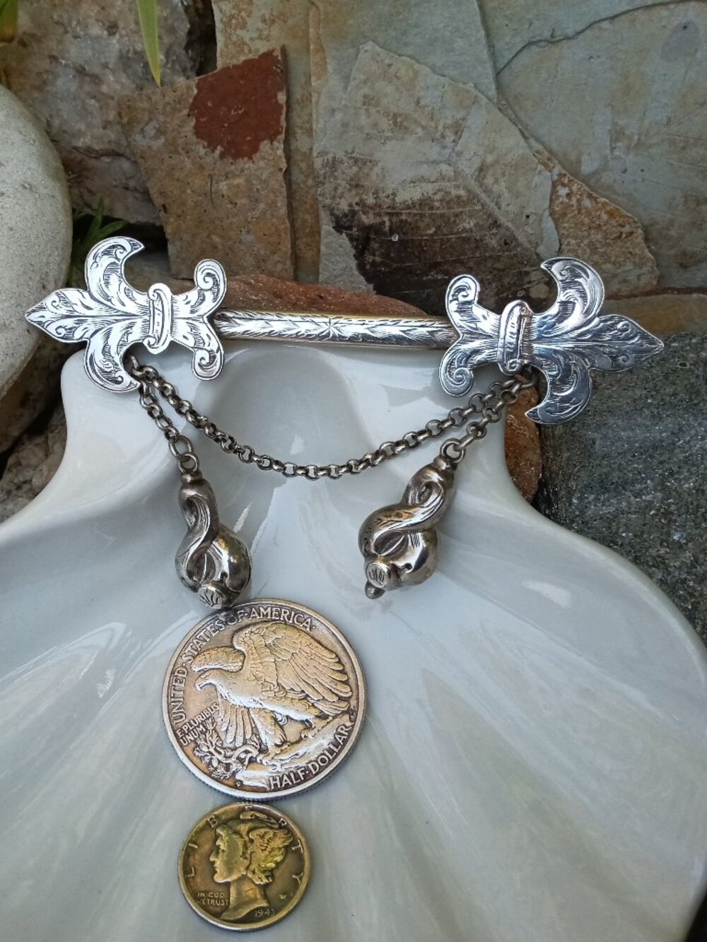 Antique 1840's Hilliard & Thomason English Sterling Brooch